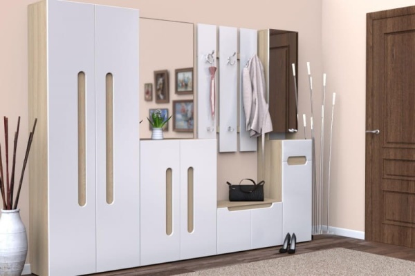 Набор для прихожей "Палермо"  2000 мм МДФ (Вешалка+Тумба для Обуви+Зеркало с тумбой +Шкаф)