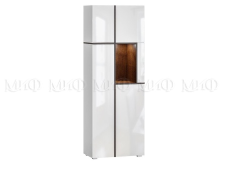 Шкаф Комбинированный Мадрид МДФ Белый Глянец (Ш-600 мм x В-1950 мм x Г-400 мм)