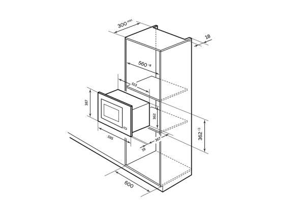 Встраиваемая микроволновка Millen MBW 381 SX
