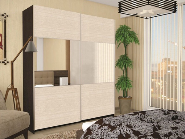 Шкаф-Купе №22 Венге/Дуб Белфорт (Ш-2000 × В-2300 × Г-580 мм)