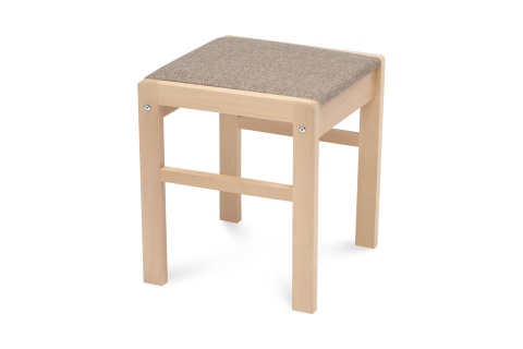 Табурет Модерн с мягкой крышкой натуральный / темно-бежевый